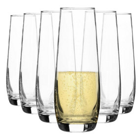 Argon Tableware - Corto Stemless Champagne Flutes - 230ml - Pack of 6 - Clear
