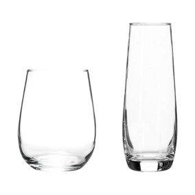 Argon Tableware - Corto Stemless Glassware Set - 12pc - Clear