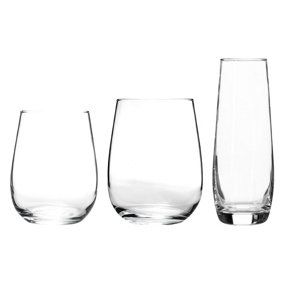 Argon Tableware - Corto Stemless Glassware Set - 18pc - Clear