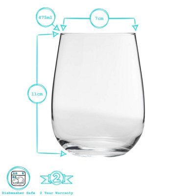 Argon Tableware - Corto Stemless Glassware Set - 18pc - Clear