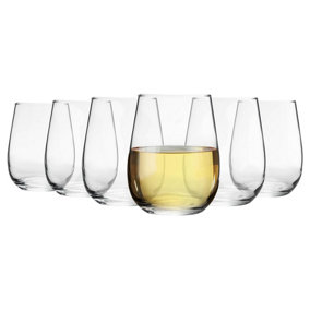 Argon Tableware - Corto Stemless Wine Glasses - 360ml - Pack of 6 - Clear