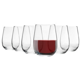 Argon Tableware - Corto Stemless Wine Glasses - 475ml - Pack of 6 - Clear