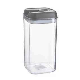 Argon Tableware - Flip Lock Plastic Food Storage Container - 1.2 Litre - Grey