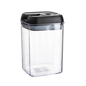 Argon Tableware - Flip Lock Plastic Food Storage Container - 800ml - Black