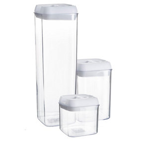 Argon Tableware - Flip Lock Plastic Food Storage Containers Set - 3pc - White