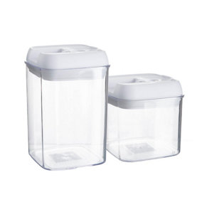 Argon Tableware - Flip Lock Plastic Food Storage Containers Set - 5pc - White