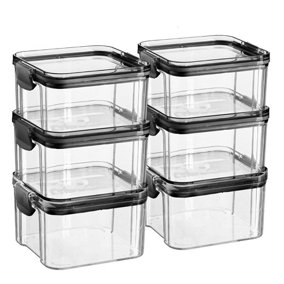 Argon Tableware - Food Storage Containers - 460ml - Pack of 6 - Black