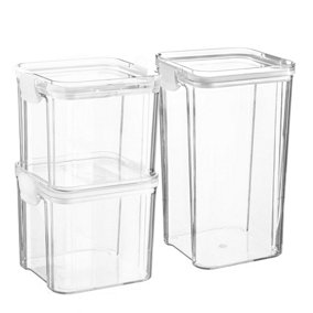 Argon Tableware - Food Storage Containers Set - 2 Sizes - 3pc - White