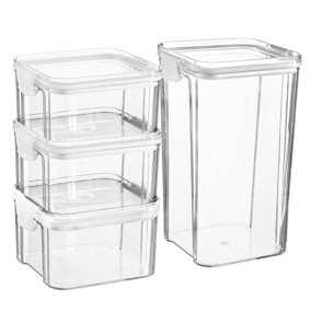 Argon Tableware - Food Storage Containers Set - 2 Sizes - 4pc - White