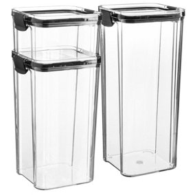 Argon Tableware - Food Storage Containers Set - 3 Sizes - 3pc - Black