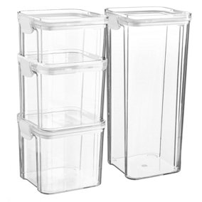 Argon Tableware - Food Storage Containers Set - 3 Sizes - 4pc - White
