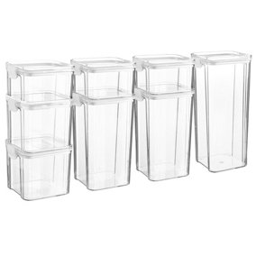 Argon Tableware - Food Storage Containers Set - 4 Sizes - 16pc - White