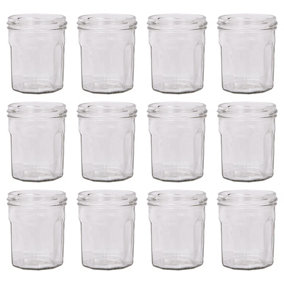 Argon Tableware Glass Jam Jars - 185ml - Pack of 12