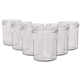 Argon Tableware Glass Jam Jars - 185ml - Pack of 6