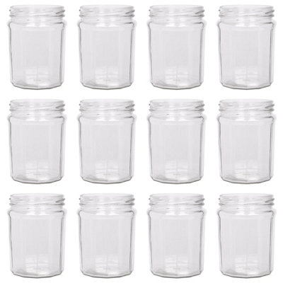 Argon Tableware Glass Jam Jars - 450ml - Pack of 12