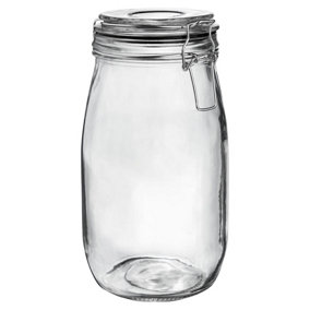 Argon Tableware - Glass Storage Jar - 1.5 Litre - Black Seal