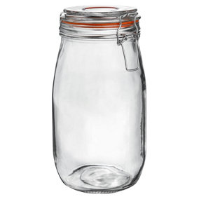 Argon Tableware - Glass Storage Jar - 1.5 Litre - Orange Seal