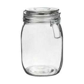 Argon Tableware - Glass Storage Jar - 1 Litre - Clear Seal
