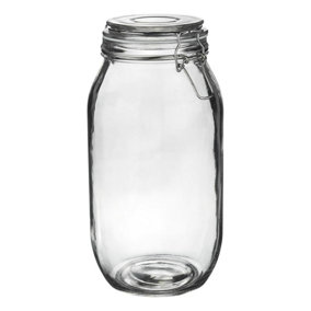 Argon Tableware - Glass Storage Jar - 2 Litre - White Seal