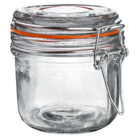 Argon Tableware - Glass Storage Jar - 200ml - Orange Seal