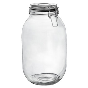 Argon Tableware - Glass Storage Jar - 3 Litre - Black Seal