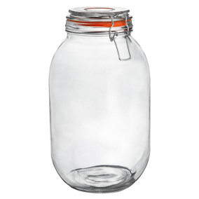Argon Tableware - Glass Storage Jar - 3 Litre - Orange Seal