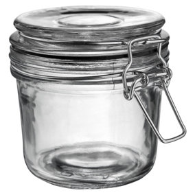 Argon Tableware - Glass Storage Jar - 350ml - Black Seal