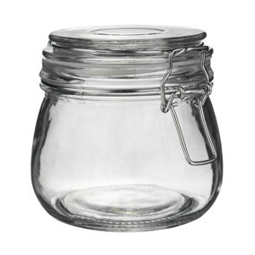 Argon Tableware - Glass Storage Jar - 500ml - Clear Seal