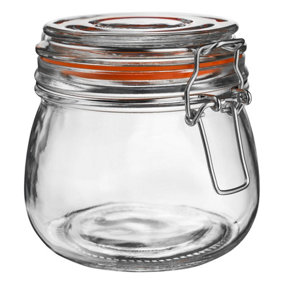 Argon Tableware - Glass Storage Jar - 500ml - Orange Seal