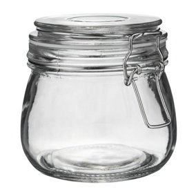 Argon Tableware - Glass Storage Jar - 500ml - White Seal