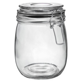 Argon Tableware - Glass Storage Jar - 750ml - Black Seal