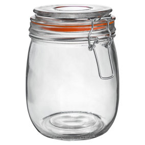 Argon Tableware - Glass Storage Jar - 750ml - Orange Seal