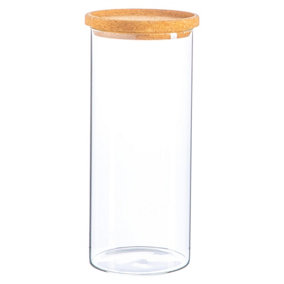 Argon Tableware - Glass Storage Jar with Cork Lid - 1.5 Litre