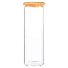 Argon Tableware - Glass Storage Jar with Cork Lid - 2 Litre