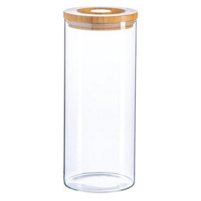 Argon Tableware - Glass Storage Jar with Wooden Lid - 1.5 Litre