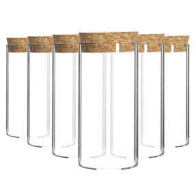 Argon Tableware - Glass Storage Jars with Cork Lids - 110ml - Pack of 6