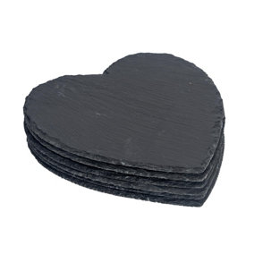 Argon Tableware - Heart Slate Placemats - 25cm - Pack of 6