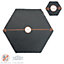 Argon Tableware - Hexagon Slate Placemats & Coasters Set - 12pc