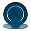 Argon Tableware - Metallic Charger Plates - 33cm - Blue - Pack of 6