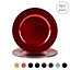 Argon Tableware - Metallic Charger Plates - 33cm - Red - Pack of 6
