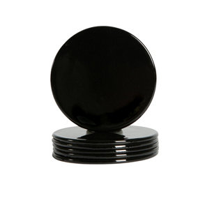 Argon Tableware - Metallic Coasters - 10cm - Black - Pack of 6
