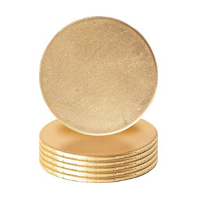 Argon Tableware - Metallic Coasters - 10cm - Gold - Pack of 6