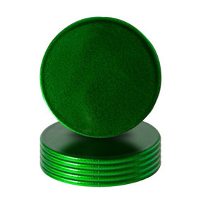 Argon Tableware - Metallic Coasters - 10cm - Green - Pack of 6