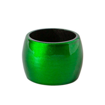 Argon Tableware Metallic Napkin Rings - 4.5cm - Green - Pack of 6