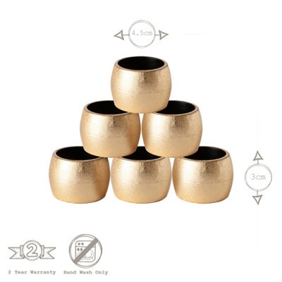Argon Tableware - Metallic Napkin Rings - 4.5cm - Rose Gold - Pack of 6