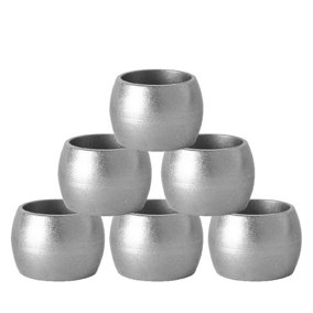 Argon Tableware - Metallic Napkin Rings - 4.5cm - Silver - Pack of 6