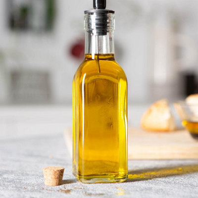 Argon Tableware - Olive Oil Pourer Bottles with Cork Lids - 170ml - Pack of 2 - 4