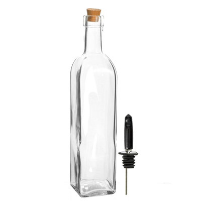 Argon Tableware - Olive Oil Pourer Bottles with Cork Lids - 500ml - Pack of 2 - 6