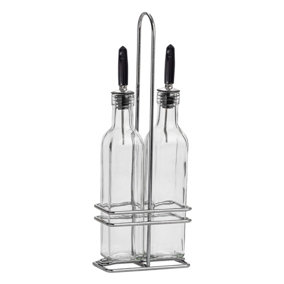 Argon Tableware - Olive Oil Pourer Bottles with Stand - 250ml - Pack of 2