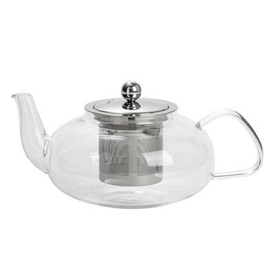 Argon Tableware - Oval Glass Infuser Teapot - 800ml